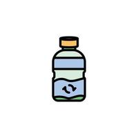 Symbol für Plastikflaschen bei der Umweltverschmutzung, um die Erde zu schützen, Abfall und Verschmutzung von Plastikflaschen zu reduzieren. vektor