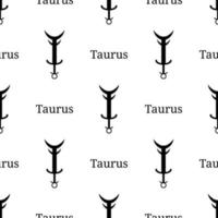 seamless mönster med taurus zodiac svärd tecken. svart siluett av zodiakalvapen. astrologiska, horoskop tecken. vektorillustration för design, webb, omslagspapper, tyg, tapeter. vektor