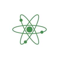 atom ikon. kreativ logotyp. grön ekologisk skylt. skydda planeten. vektor illustration för design.