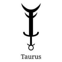 taurus svärd ikon. siluett av zodiakalvapen. ett av 12 zodiakvapen. vektor astrologiska, horoskop tecken. zodiaken symbol. vektor illustration isolerad på vit bakgrund.