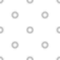 seamless mönster med kugghjulsikonen på vit bakgrund. inställningssymbol. konturstil. vektorillustration för design, webb, omslagspapper, tyg, tapeter vektor