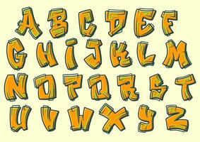 alfabetet graffiti neon tecknad vektorillustration vektor