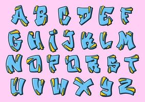 alfabetet graffiti tecknad vektorillustration vektor