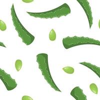 seamless mönster med aloe vera medicinalväxt klippa blad isolerad på vit bakgrund. tecknad stil. vektor illustration för någon design.