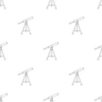 Nahtloses Muster mit Linienstil-Ikone des Teleskops. Silhouette des Teleskops. Gliederungssymbol. vektorillustration für design, web, verpackungspapier, stoff, tapete. vektor