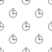 Nahtloses Muster mit Stoppuhr-Symbol auf weißem Hintergrund. Zeitsymbol. vektorillustration für design, web, verpackungspapier, stoff vektor