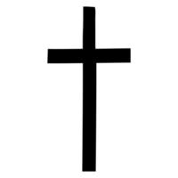 christian cross vektor symbol platt och kontur stil