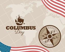 Columbus Day Schriftzug Poster vektor