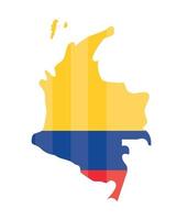 colombianska flaggan på kartan vektor