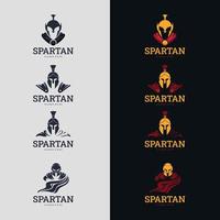 Spartanisches Logo-Symbol entwirft Vektor. geeignet für Firmenlogo, Druck, Digital, Symbol, Apps und andere Marketingmaterialzwecke. spartanisches Logo-Set vektor