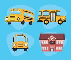 Busse und Schulsymbole vektor
