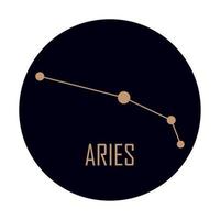 aries costellation gyllene stjärnor vektor