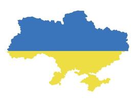 Ukraine-Flagge auf der Karte vektor