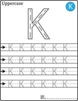 alfabetet spåra bokstäver steg för steg az skriv bokstaven alfabetet skrivlektion för barn vektor