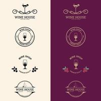 vin logotyp formgivningsmall. vektor ikon för restaurangmeny.