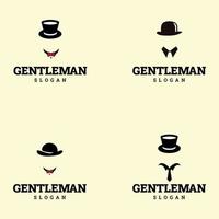 Gentleman-Logo-Design. geeignet für Firmenlogo, Druck, Digital, Symbol, Apps und andere Marketingmaterialzwecke. Gentleman-Logo-Set vektor