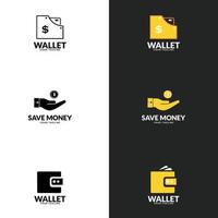 plånbok logotyp design. affärer, rådgivning, ekonomi logotyp för plånbok vektor