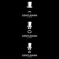 gentleman logotyp. gentleman etikett. klassisk illustration med män bara ikoner set. vektor