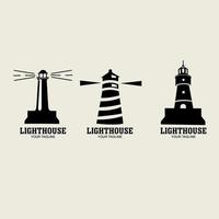 Leuchtturm-Logo-Illustration. geeignet für Firmenlogo, Druck, Digital, Symbol, Apps und andere Marketingmaterialzwecke. Leuchtturm-Logo-Set