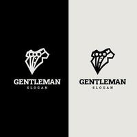 gentleman logotyp design. lämplig för företagslogotyp, tryck, digital, ikon, appar och annat marknadsföringsmaterial. gentleman logotyp set vektor