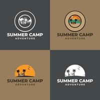 Retro-Sommercamp-Abzeichen-Logo-Grafik-Emblem-Design. geeignet für Firmenlogo, Druck, Digital, Symbol, Apps und andere Marketingmaterialzwecke. Sommercamp-Logo-Set vektor