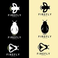 firefly logotyp design. lämplig för företagslogotyp, tryck, digital, ikon, appar och annat marknadsföringsmaterial. Firefly logotyp set. vektor