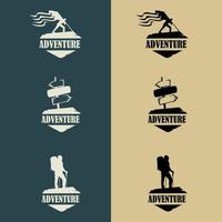 vandringsklubb expeditionens logotyp. logotyp för bergsvandringsklättringsäventyr vektor