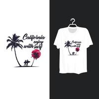 Kalifornien-Strand-T-Shirt-Design. vektor