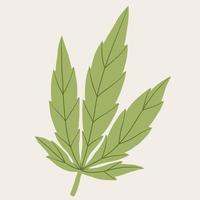 Einfachheit Cannabisblatt Freihandzeichnung. vektor