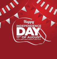 banner rot feiern indonesien den glücklichen unabhängigkeitstag vektor