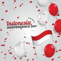 banner bakgrundsillustration Indonesiens självständighetsdag med Indonesiens flagga vektor