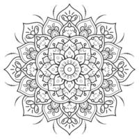 cirkulär blommig mandala målarbok vektor