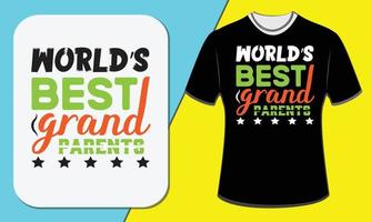 Die besten Großeltern der Welt, T-Shirt-Design zum Tag der Großeltern vektor