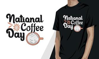 nationaler kaffeetag, kaffee-t-shirt-design vektor