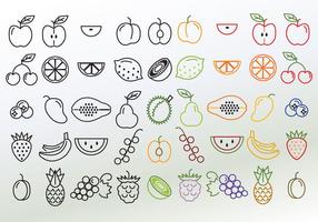 Set von verschiedenen linearen Frucht Vektoren