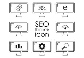 Thin Line SEO Icon Vektoren