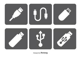 Usb vektor Icons gesetzt