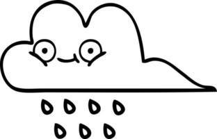 linjeteckning tecknad regn moln vektor