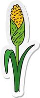 klistermärke tecknad doodle av färsk majskolvar vektor