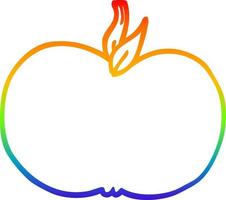 regnbågsgradient linjeteckning tecknad saftigt äpple vektor