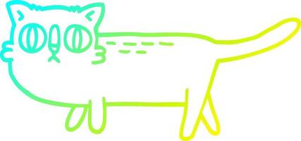 kalte Gradientenlinie Zeichnung Cartoon lustige Katze vektor