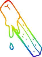 Regenbogen-Gradientenlinie Zeichnung Cartoon getauchte Braten vektor