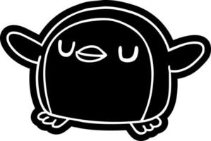 tecknad ikon kawaii av en söt pingvin vektor