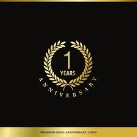 Luxus-Logo-Jubiläum 1 Jahr für Hotel, Spa, Restaurant, VIP, Mode und Premium-Markenidentität. vektor