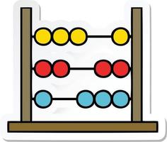 Aufkleber eines niedlichen Cartoon-Mathe-Abakus vektor