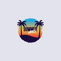 sommer vibes waren silhouette t-shirt design. sommer logo symbol vorlage vektorbild vektor