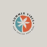 sommar vibbar varor siluett t-shirt design.summer logotyp ikon mall vektorbild vektor