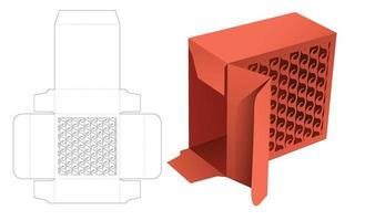 kartong japansk låda stansad mall och 3d mockup vektor