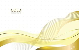 gold weißer hintergrund glänzend funkelnde goldene linie welle vektor