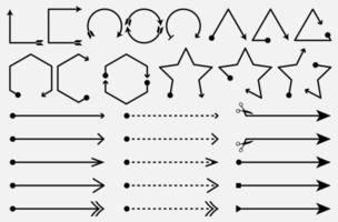 Pfeile große schwarze Set-Symbole. Pfeilsymbol. Pfeilvektorsammlung. Pfeil. Mauszeiger. moderne einfache Pfeile. Vektorillustration vektor